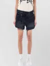 R13 Crossover Asymmetric Distressed Denim Shorts In Multi