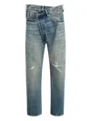 R13 Crossover Distressed Jeans In Blue