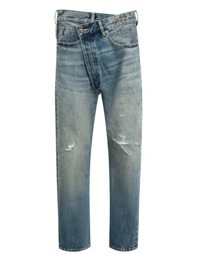R13 CROSSOVER DISTRESSED JEANS