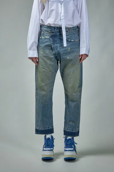 R13 Crossover Jean Gold Clinton In Blue