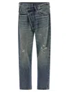 R13 Crossover Distressed Jeans In Blue