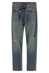 R13 Crossover Distressed Jeans In Blue
