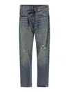 R13 Crossover Distressed Jeans In Blue