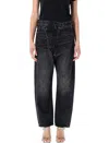 R13 Leyton Crossover-front Jeans In Black