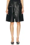 R13 Crossover Leather Short In Black