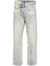 R13 Crossover Mis-rise Tapered Jeans In 蓝色