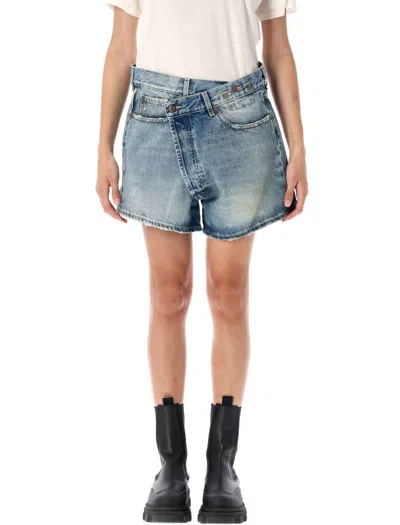R13 R13 CROSSOVER DENIM SHORT