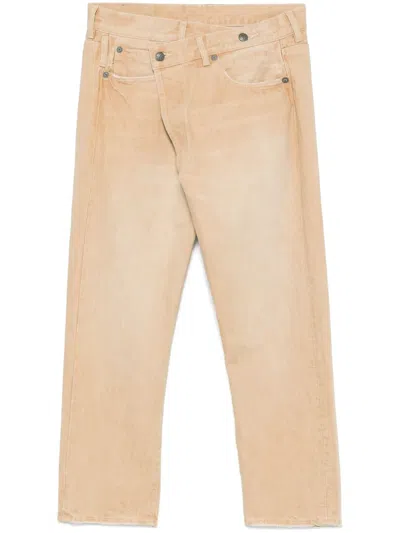 R13 Crossover Straight-leg Jeans In Neutrals