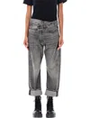 R13 Crossover Waist Denim Jeans In Gray