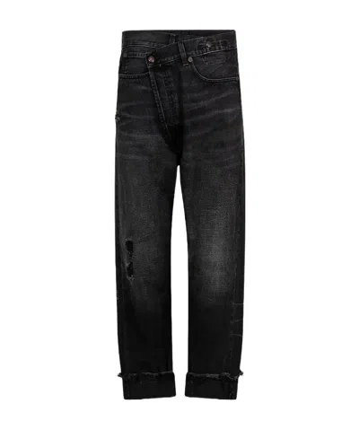 R13 Crossover Waistband Jeans In Black