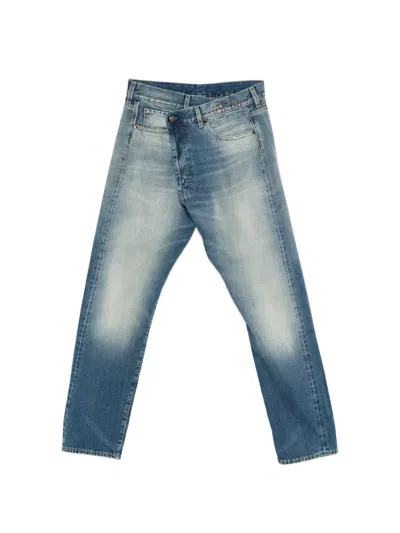 R13 Crossover-waistband Jeans In Blue