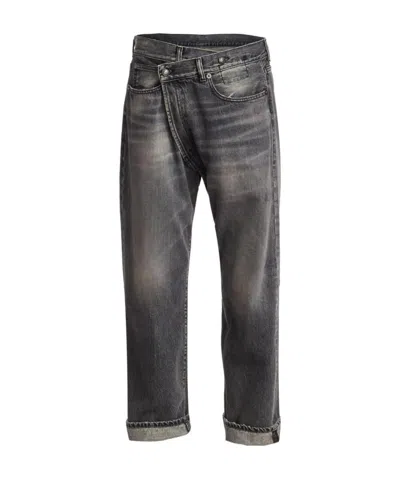 R13 Crossover Whiskered Jeans In Black