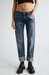 R13 R13 CUFF HEM STRAIGHT LEG BOY JEANS