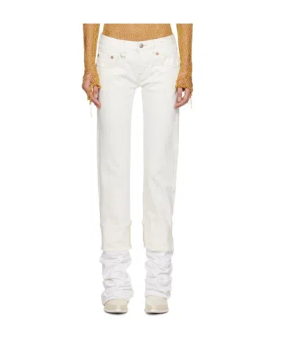 R13 Cuffed Boy Jeans In White