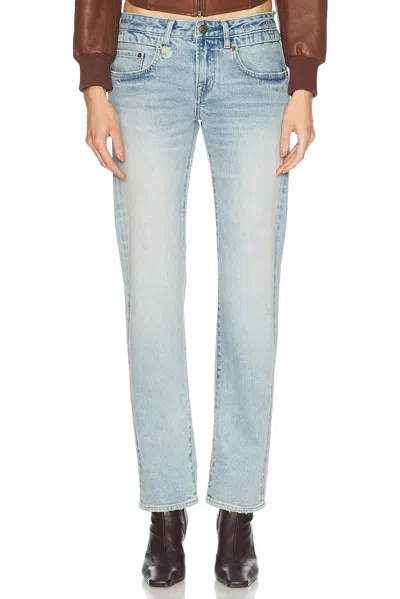 R13 Cuffed Boy Straight Leg In Elroy Selvedge Blue