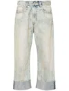 R13 Cuffed Boyfriend Jeans In 蓝色