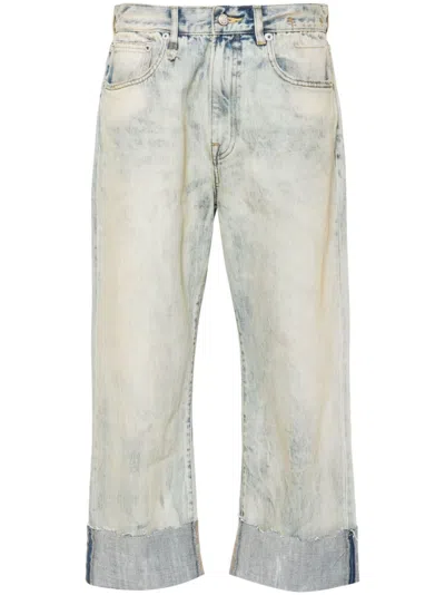 R13 Cuffed Boyfriend Jeans In Blue