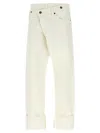 R13 Cuffed Crossover Jean In White