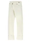R13 Cuffed Crossover Jean In White