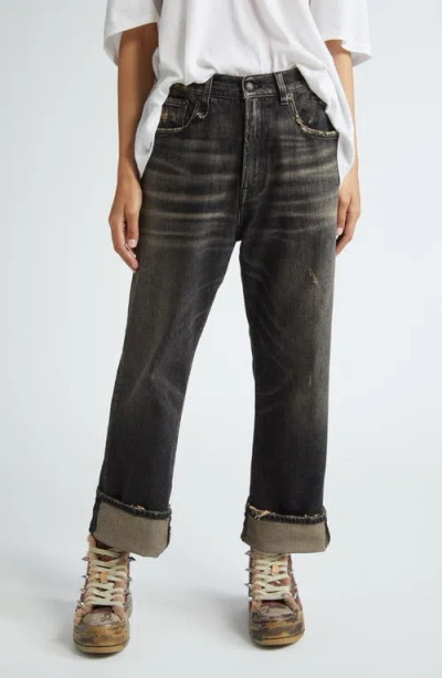 R13 Cuffed Ex-boyfriend Jeans In Black