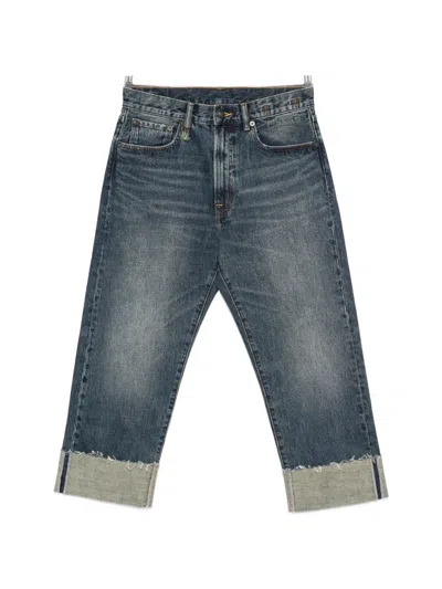 R13 Cuffed Five-pockets Jeans In Blue