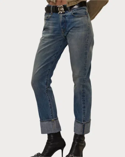 R13 Cuffed Romeo Jean In Merrin Blue