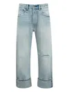 R13 Cuffed X-boyfriend Jeans In Blue