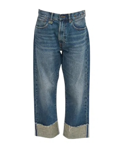 R13 Cuffed X-boyfriend Jeans In Black
