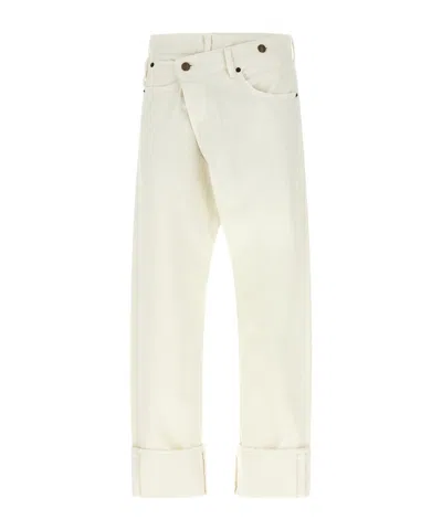 R13 Curled Crossed Jeans In White