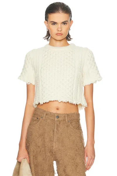 R13 CUT-OFF SHRUNKEN FISHERMAN SWEATER