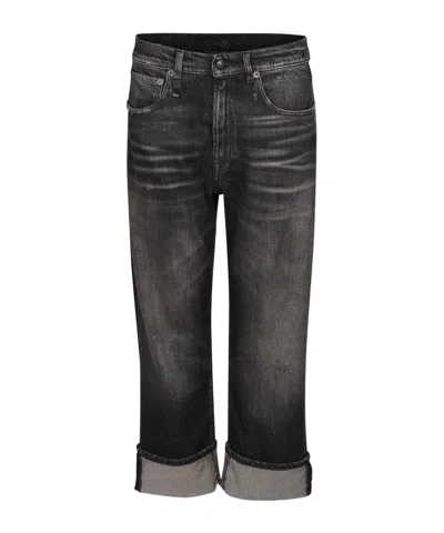 R13 Cut-up Jeans In Abbey Black
