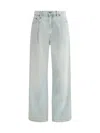R13 Damon Pleated Denim Trousers In Blue