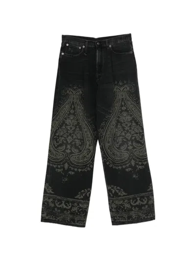 R13 Damon Paisley Jeans In Gray