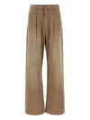 R13 Damon Pleated Jeans In Brown