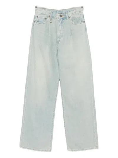 R13 Damon Pleated Jeans In Blue