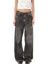 R13 Damon Pleated Wide Leg Jean In Ellery Black In Ellery Black