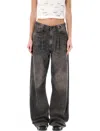 R13 Damon Pleated Wide Leg Jean In Ellery Black In Ellery Black