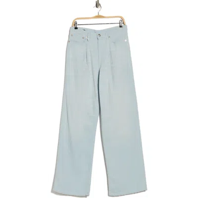 R13 Damon Pleated Wide Leg Jeans In Blue