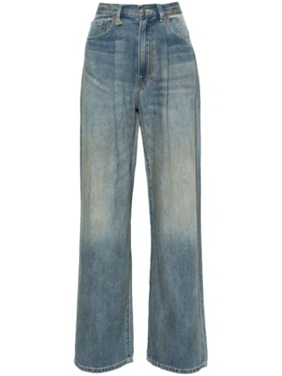 R13 Damon Wide-leg Jeans In Blue