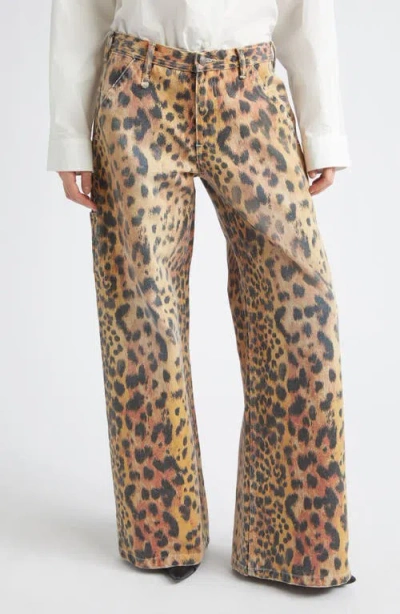 R13 Darcy Flare Leg Jeans In Animal Print