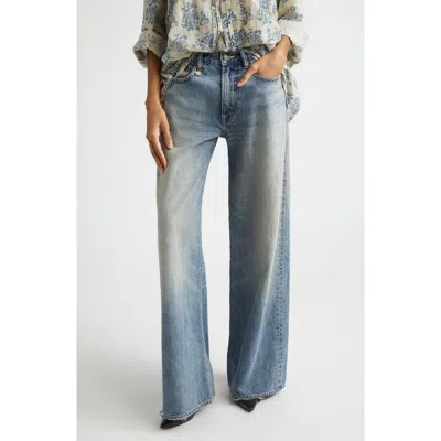 R13 Darcy Flare Leg Jeans In Blue