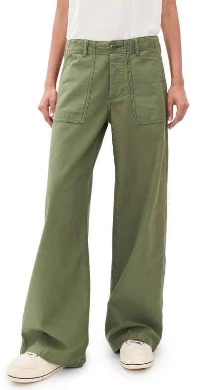 R13 Darcy Flare Utility Pants Olive Green