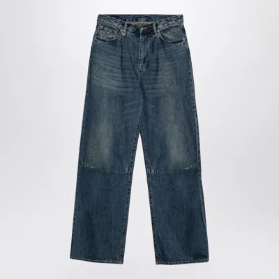 R13 Dawson Wide Denim Jeans In Blue