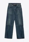 R13 Dawson Blue Wide Denim Jeans In Blue