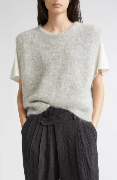 R13 Deep Armhole Sweater Vest In Gray