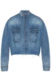 R13 Denim Jacket With Tears T-shirt In Brindley