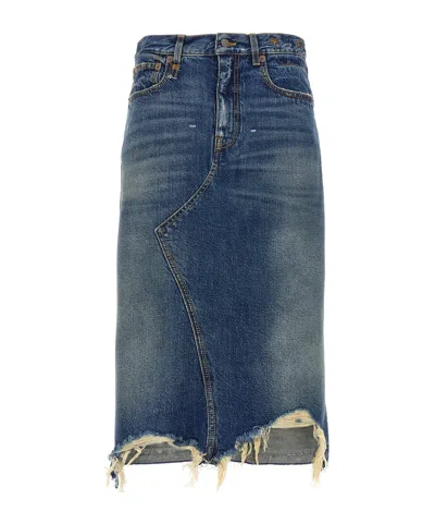 R13 Denim Skirt In Blue