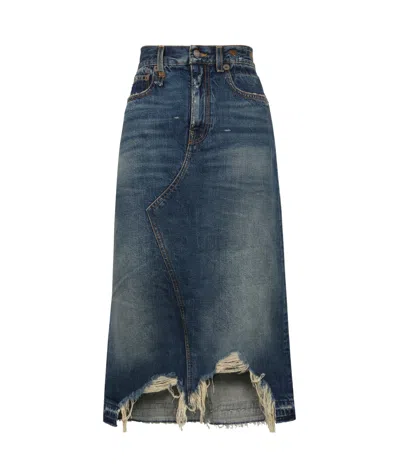 R13 Denim Skirt In Blue