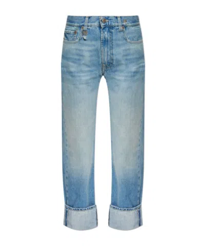 R13 Denim Trousers With Belt Loops In Blue