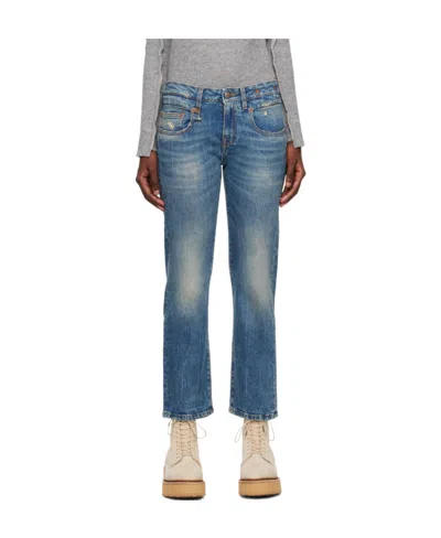 R13 Denim Trousers With Boy Logo In Blue